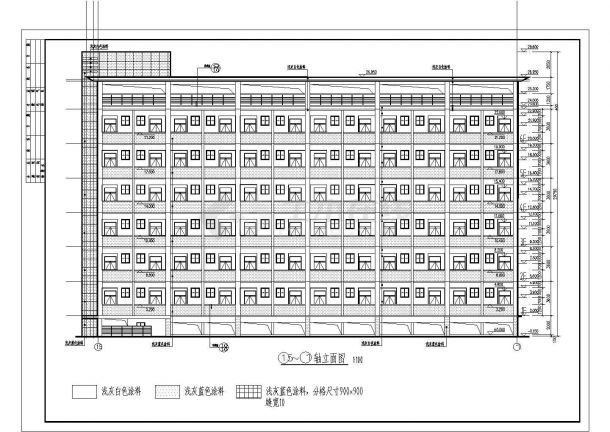 某地6层大学生宿舍建筑方案设计图-图一