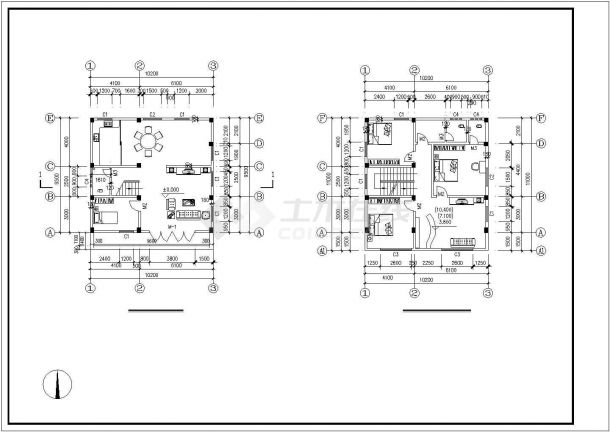 某市111.18 m2新农村建设住宅设计方案图-图二