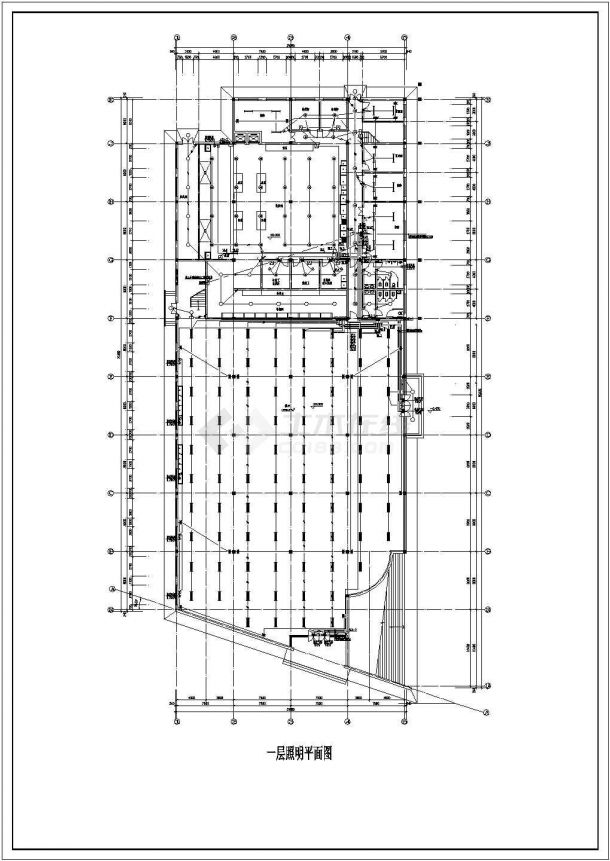 某电气大型三层框架结构中学食堂电气图纸-图二