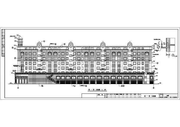 新疆六层框架欧式建筑住宅施工图纸-图一