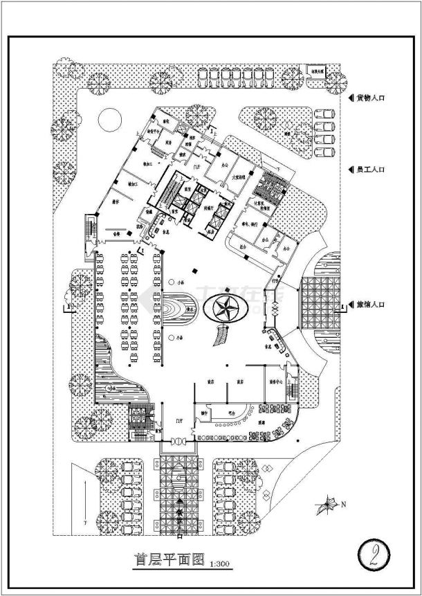 宾馆方案施工及设计方案全套CAD图纸-图二
