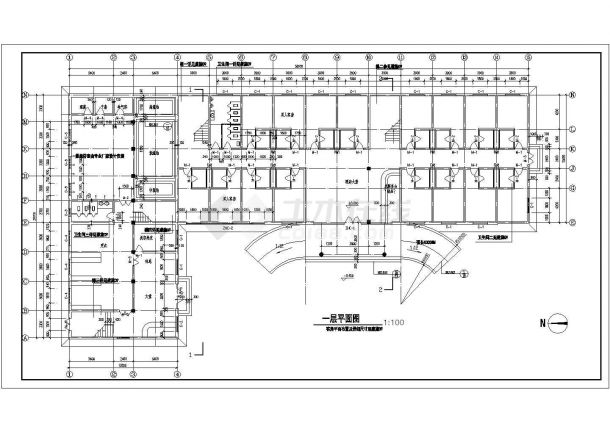 宾馆建筑设计方案及施工CAD全套图纸-图一