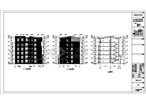 郑州六层砖混结构住宅楼建筑设计施工图纸-图二