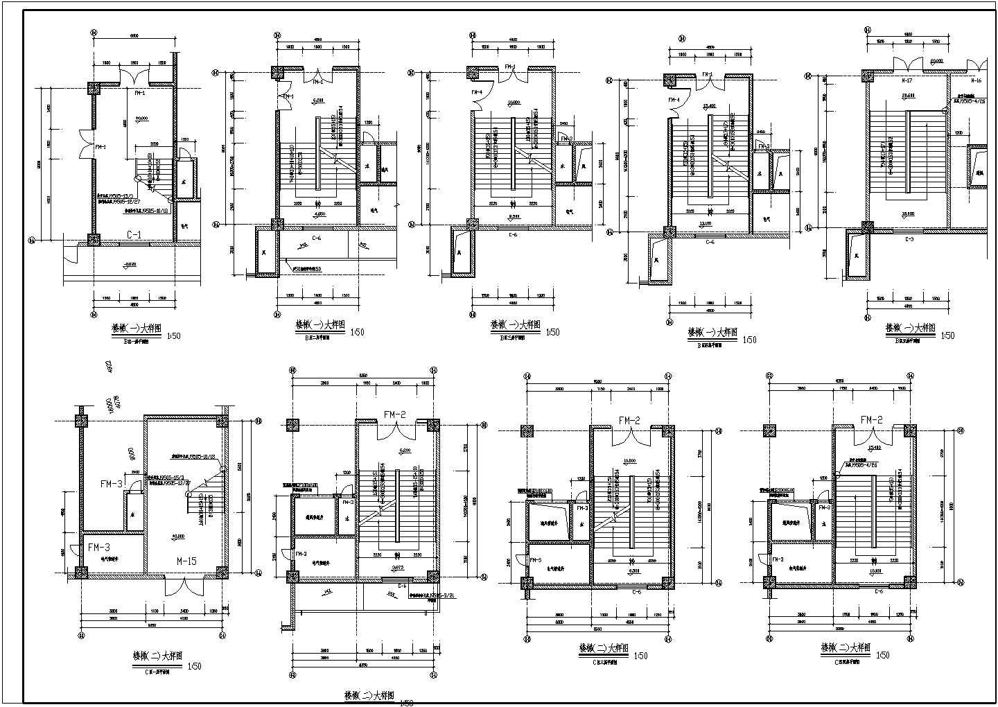大型商场建筑施工及设计方案全套CAD图纸