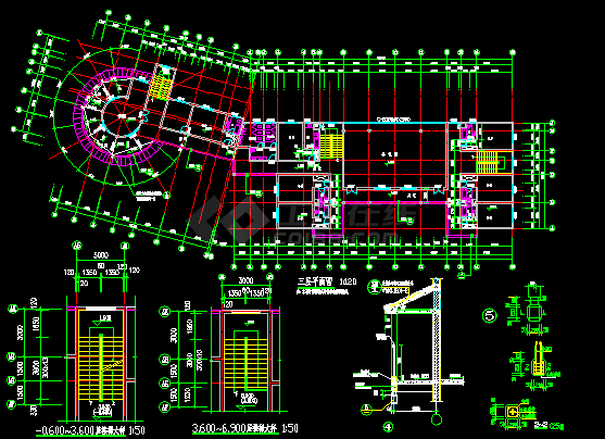 某三层框混结构招待所建筑施工图-图二