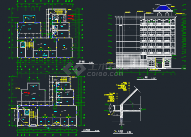 八层个人小宾馆建筑设计CAD图-图二