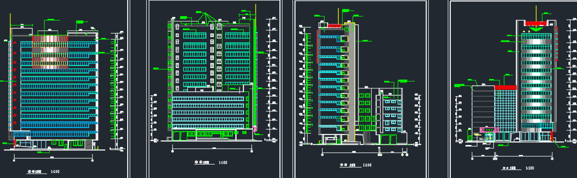 十三层框剪结构宾馆建筑CAD施工图