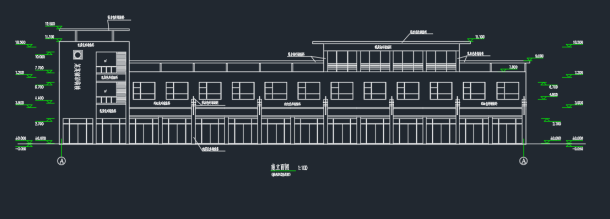 某三层沿街商业楼建筑设计CAD图-图二