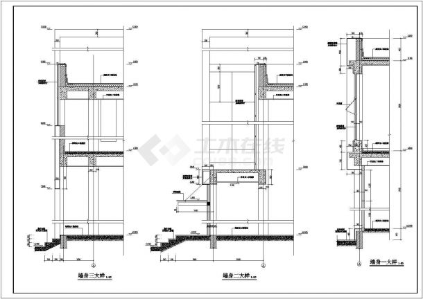 某地两层框架结构高速服务用房建筑设计施工图纸-图二