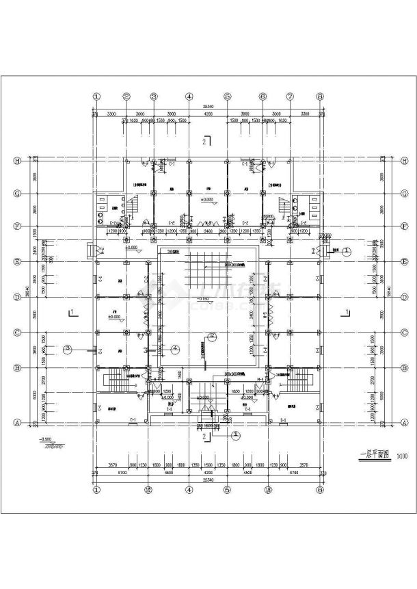 某地区仿古建筑设计方案施工CAD图-图一