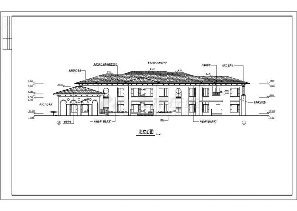 杭州某区精品设计幼儿园建筑设计CAD施工图-图二
