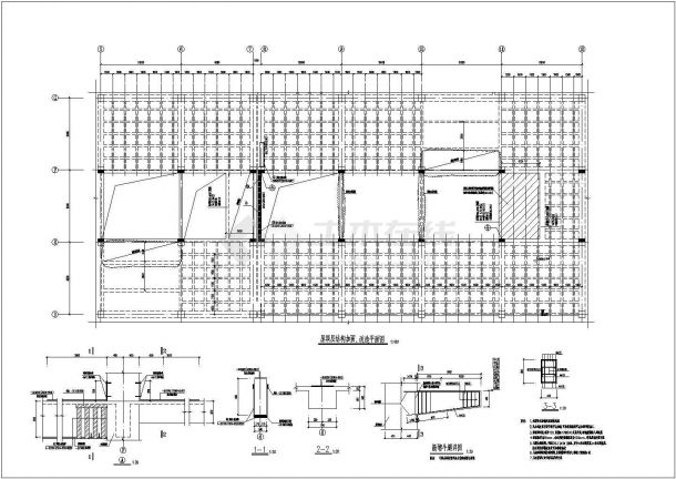 某地区三层框架结构房屋粘贴钢板加固施工图-图二