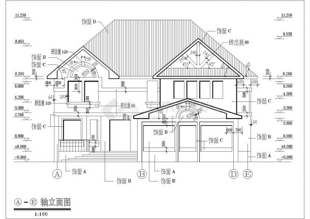 某风景区内别墅建筑设计CAD全套施工图-图一