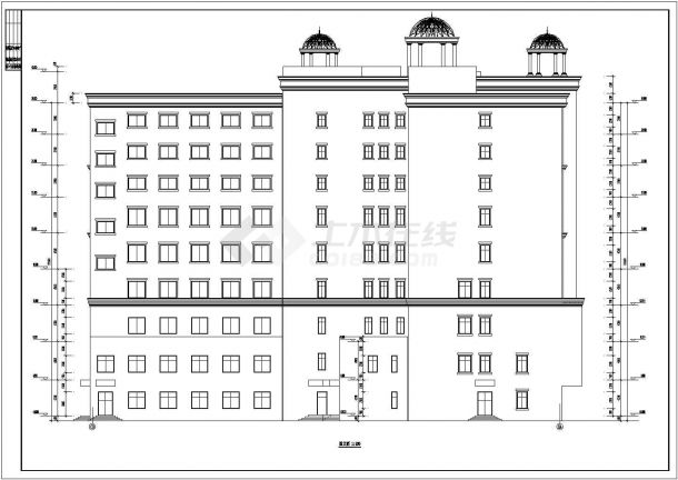 9层三星级大酒店建筑设计施工图纸-图一