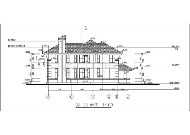 南京某区精致的别墅建筑设计CAD施工图-图二