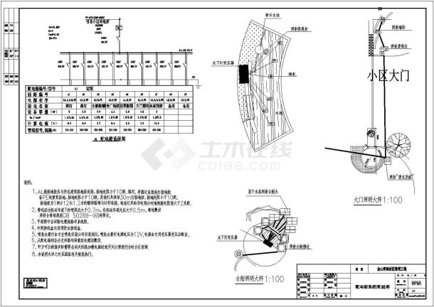 某地区某个小区精美的景观电气施工图纸-图二