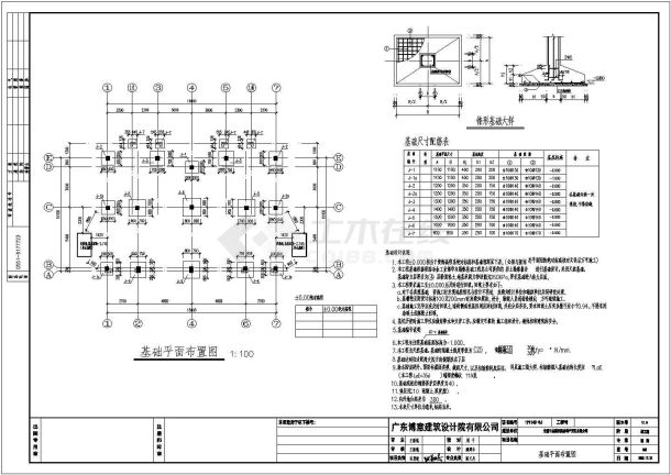 安徽某地框架二层小别墅结构施工图纸-图一