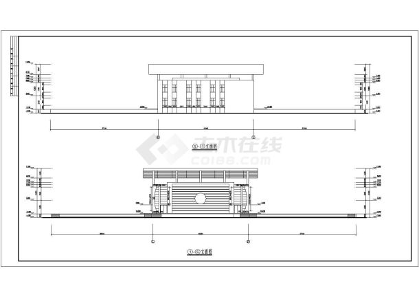 某中学主席台结构与建筑施工图（带异形钢网架）-图二