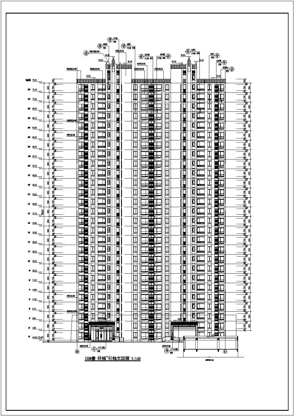 某地31层剪力墙结构塔式商住楼建筑设计施工图纸