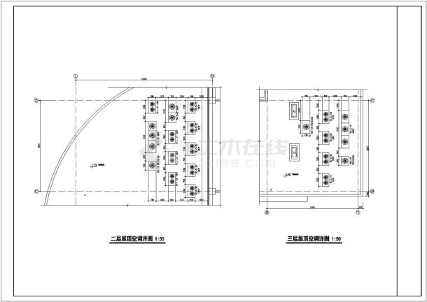 某保税物流中心海关大厅空调设计cad平面施工图-图一