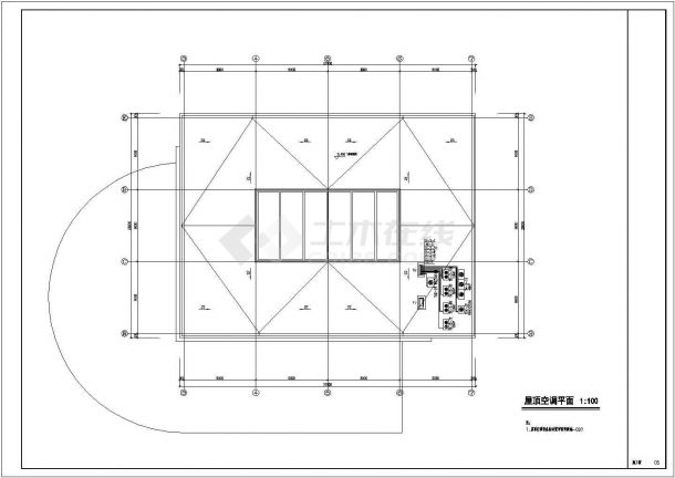 某保税物流中心海关大厅空调设计cad平面施工图-图二