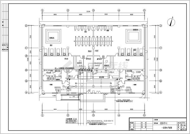 某地区大型洗浴中心电气施工设计平面图-图二