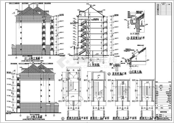 某地区六层框架结构住宅楼建筑设计施工图-图二