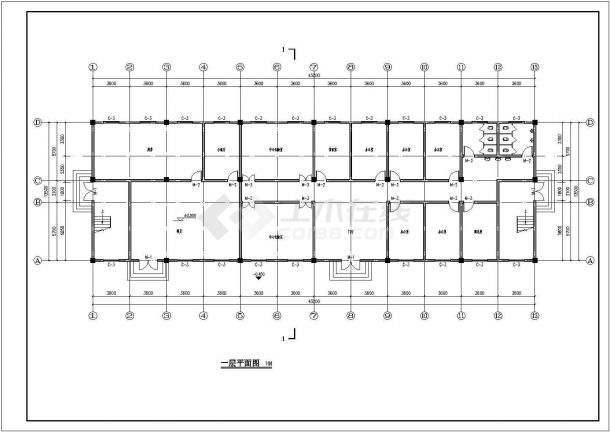 某工厂三层办公综合楼建筑方案设计图-图二