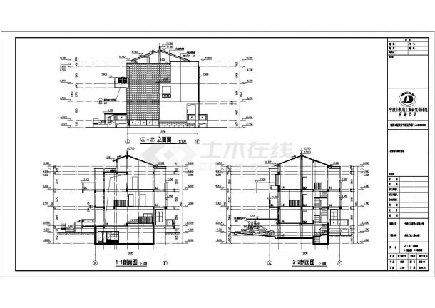某地3层框架结构现代别墅建筑设计施工图-图二