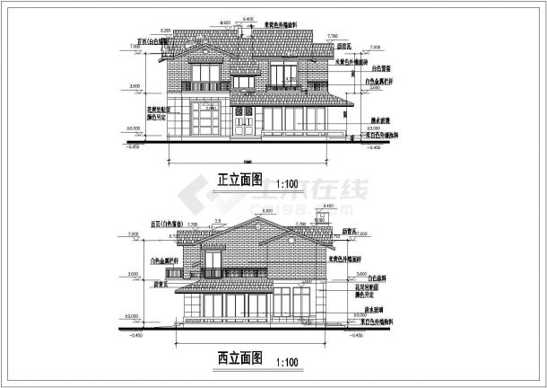 某农村两层小型别墅建筑方案设计图-图一