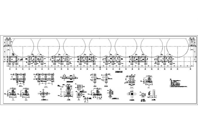 某地区154m管道支架结构施工图纸_图1