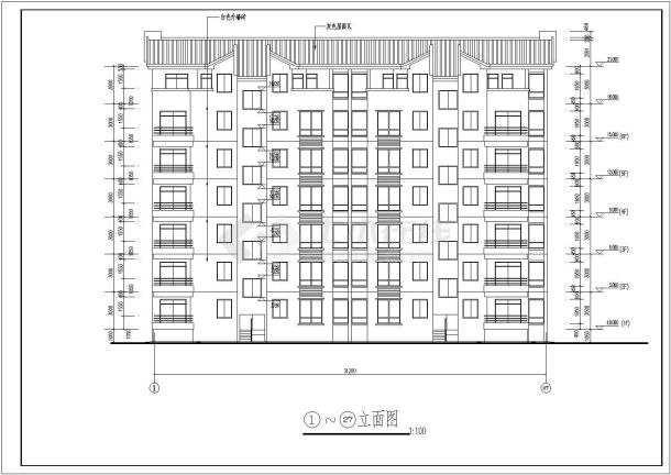 某地多层砖混住宅楼建筑方案设计图-图一