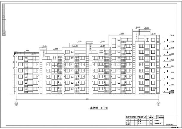 杭州某地9层住宅楼建筑方案设计图-图二