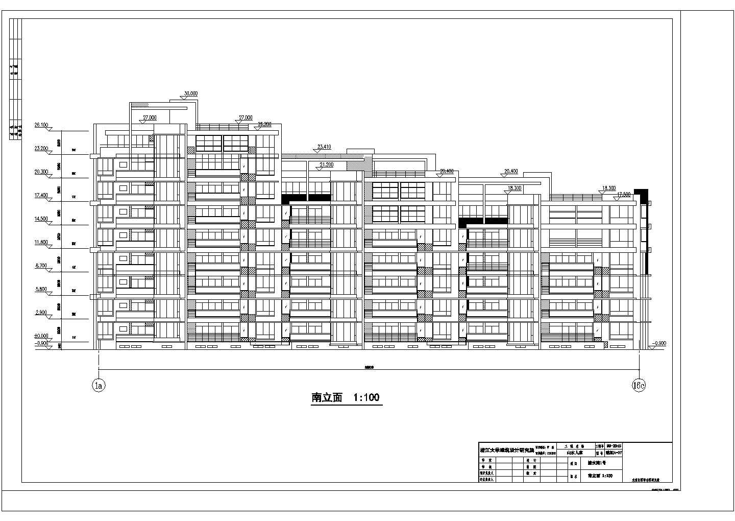 杭州某地9层住宅楼建筑方案设计图