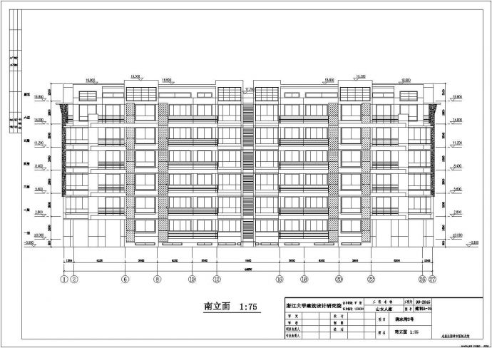 某地六层框架结构住宅建筑方案设计图_图1