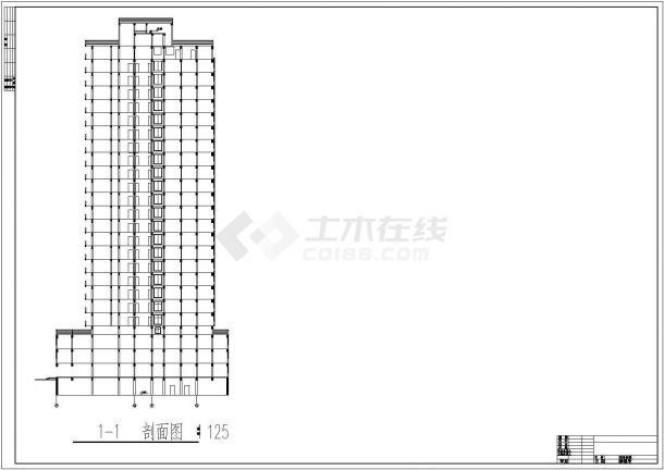 高层商住楼建筑设计方案全套CAD图纸-图一