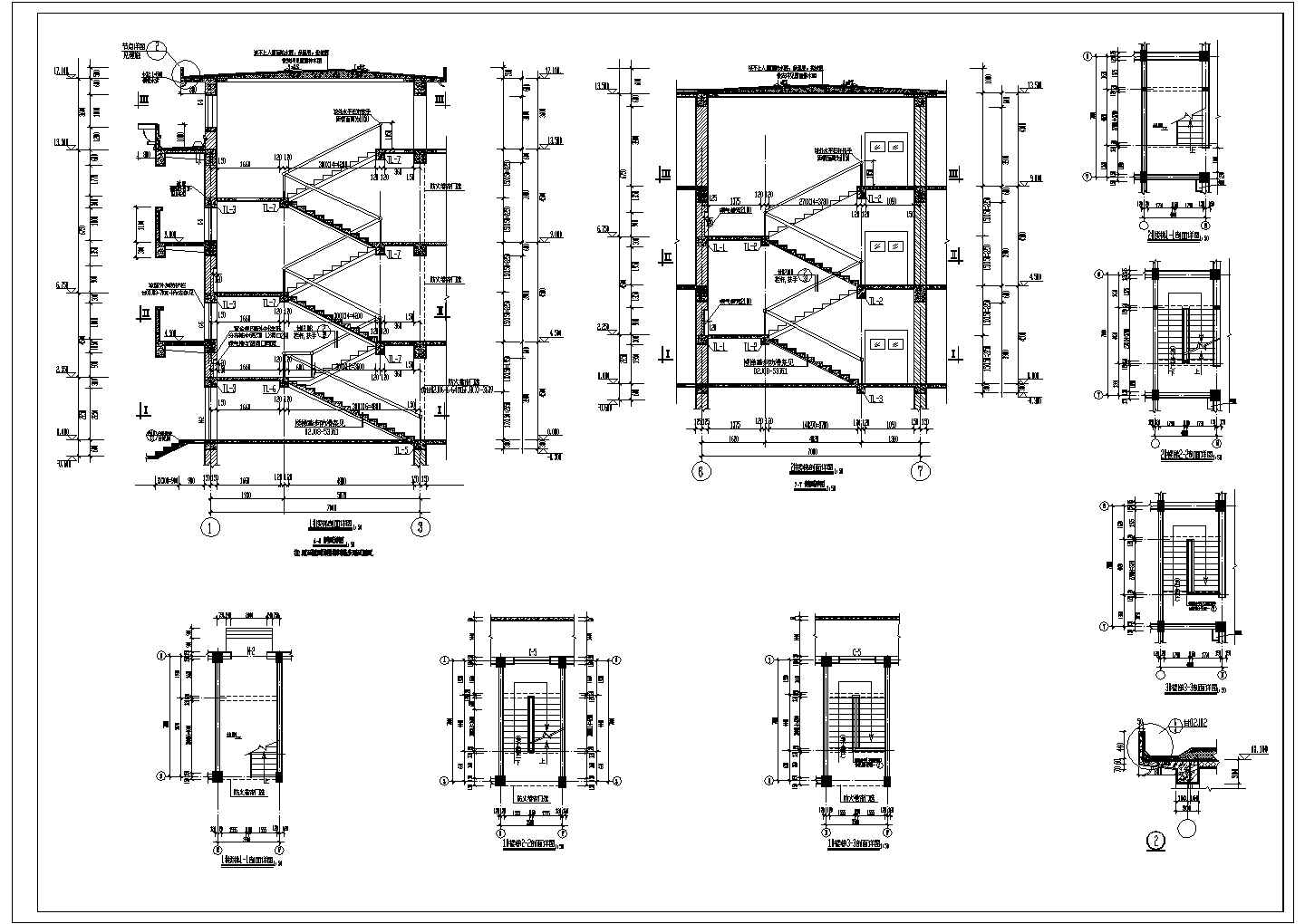 美食城建筑施工及设计方案全套CAD图纸
