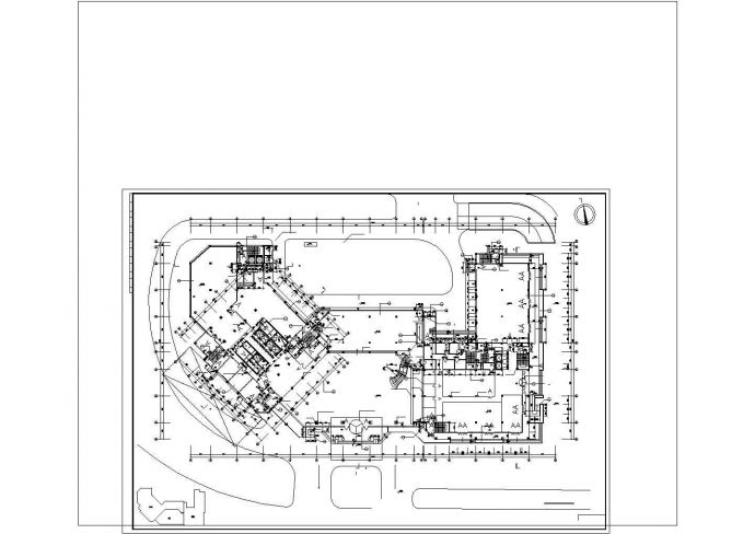 某5星级酒店全套施工方案CAD平面图_图1