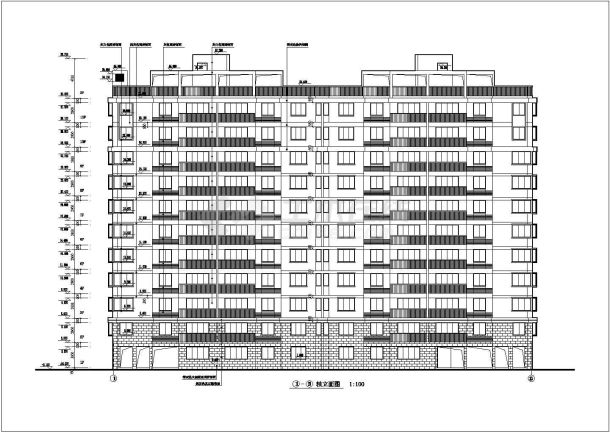 杭州11层框架剪力墙结构商住楼方案设计图-图二
