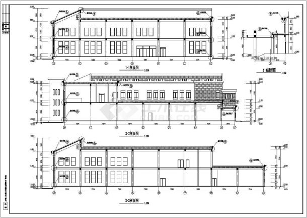 某学校两层框架结构食堂建筑设计施工图-图一