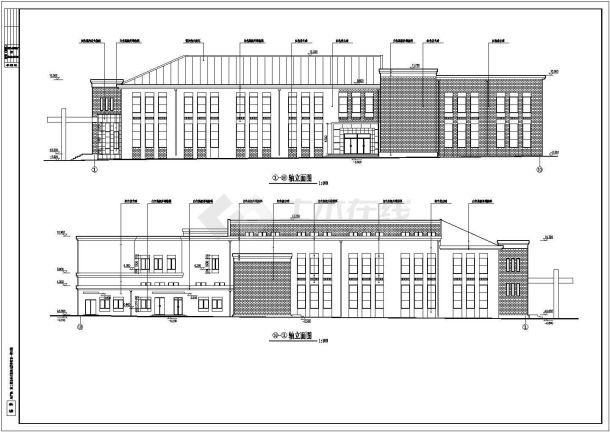 某学校两层框架结构食堂建筑设计施工图-图二