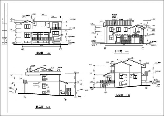 某地2层砖混结构别墅建筑设计施工图_图1
