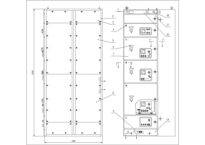 GCK电动机馈电柜总电气原理图纸_图1