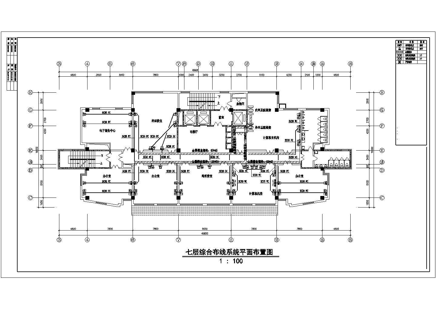 某外贸大厦综合布线施工电气设计图