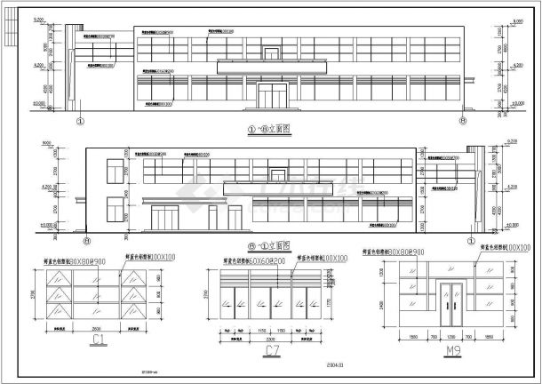 765平方米员工食堂建筑设计方案图-图一