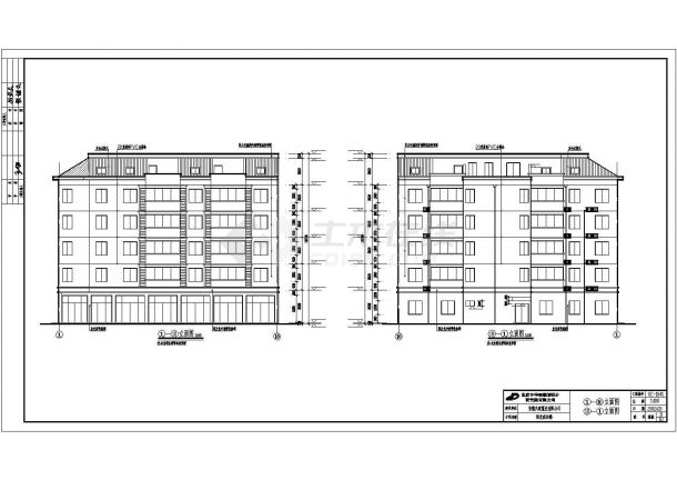 郎溪县某地五层底框结构商住楼建筑设计施工图纸-图二