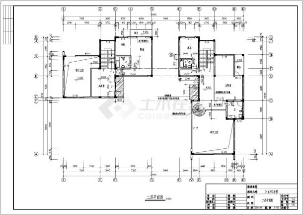 某豪华别墅建筑设计CAD方案施工图纸-图二