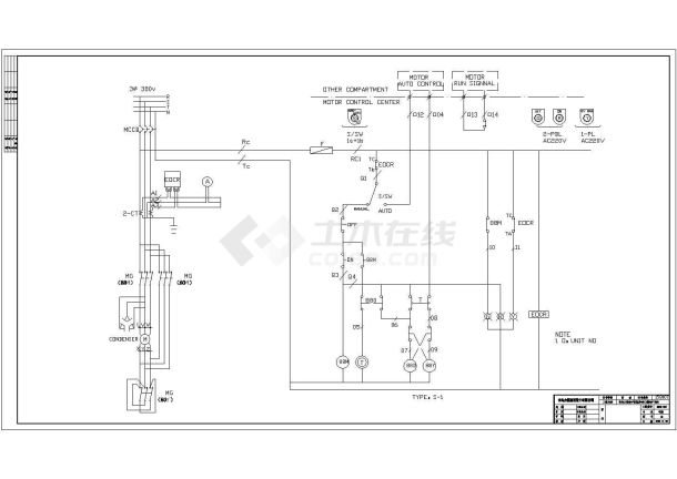 某城镇多种设备控制CAD电气设计图-图一