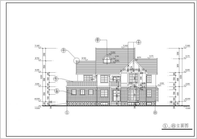 某花园别墅设计施工CAD建筑全套方案图纸_图1
