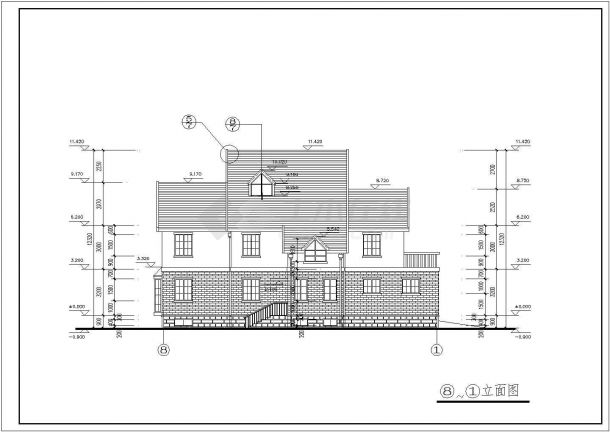 某花园别墅设计施工CAD建筑全套方案图纸-图二